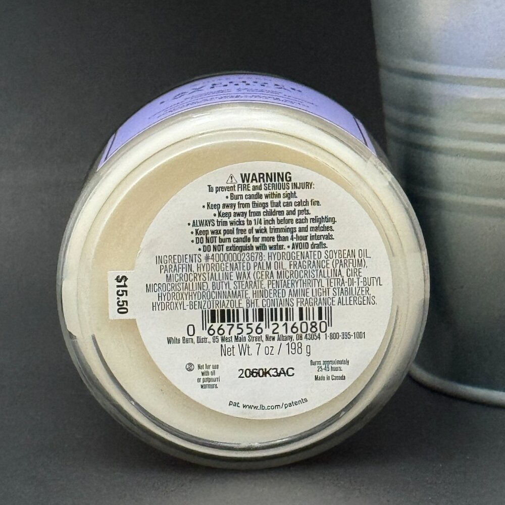 BBW Lavender Vanilla White Barn Bath & Body Works Mason Jar Single Wick Candle - Picture 9 of 10